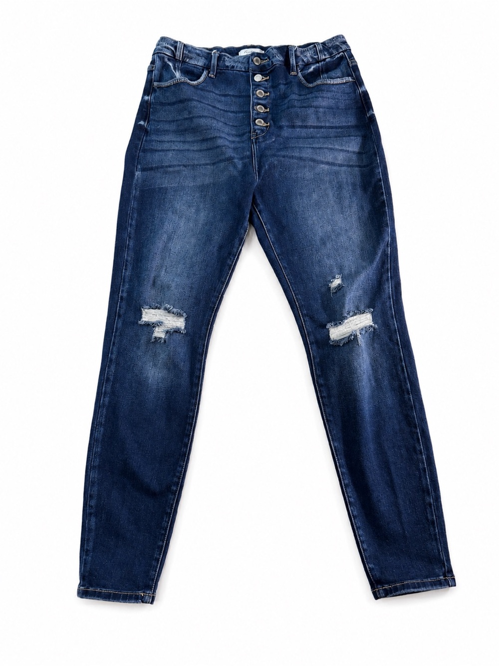 KanCan Dark Blue Distressed Boyfriend Jeans